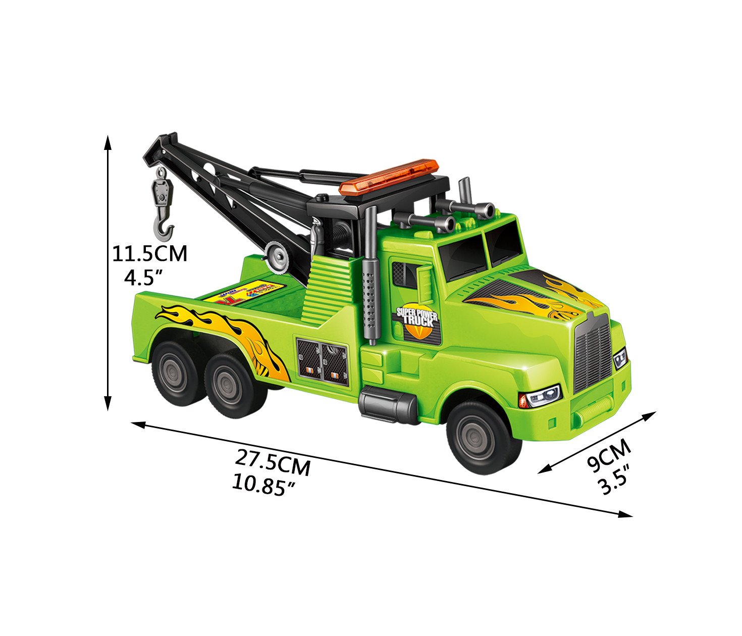 Urban Parking Garage Track Set w/ Cars + 11″ Friction Mega Tow Truck Toy