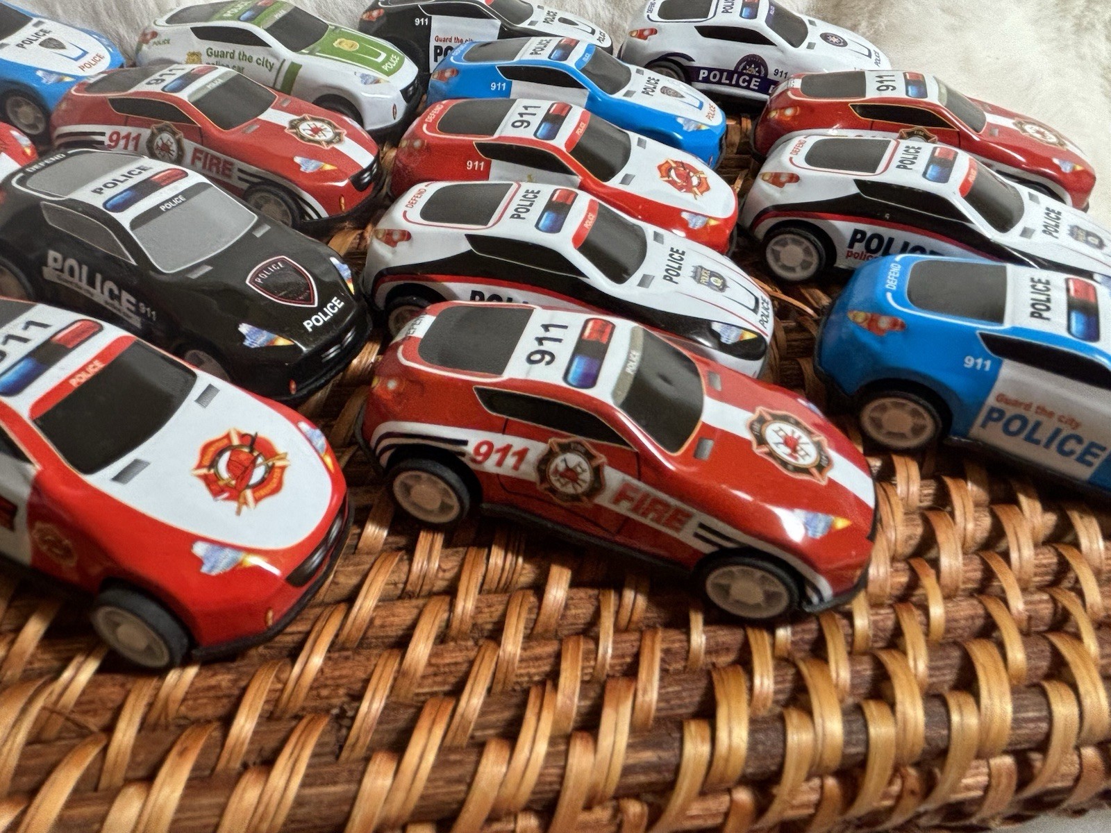 Die Cast Plastic And Metal Police and Fire Cars Lot Of 35