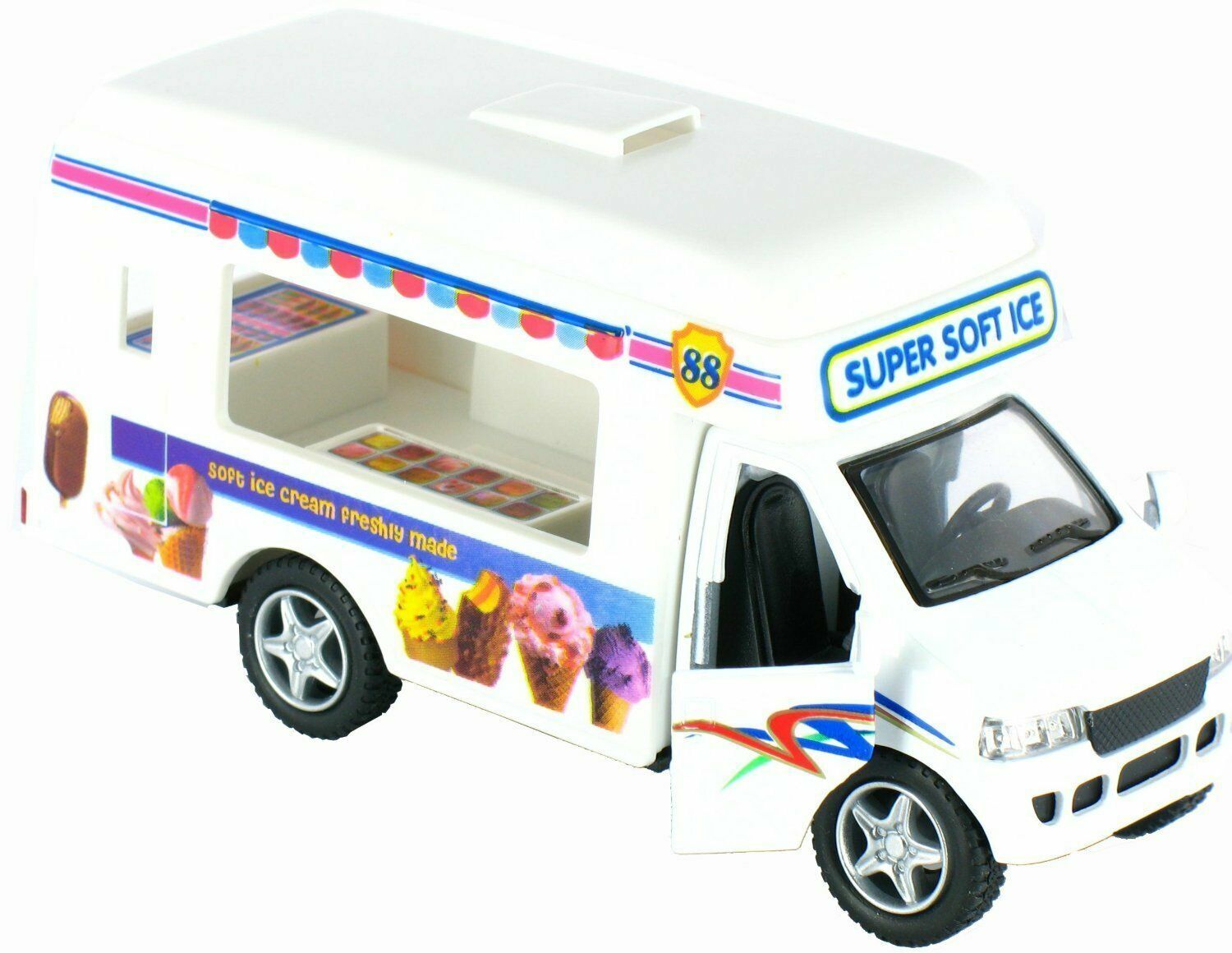 Ice Cream Truck, Diecast Model Toy Car, Kinsfun, 5″
