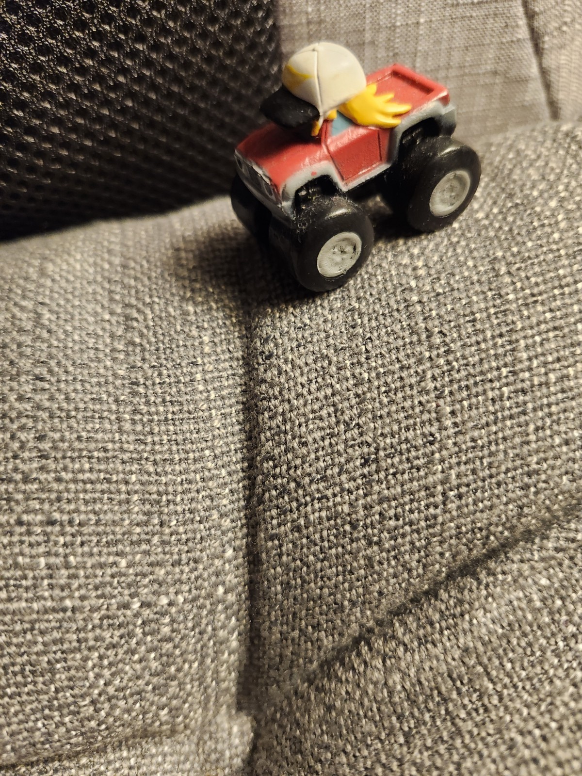 Lot of 2 Mini Monster Truck Toy Vehicles Multicolor (Blue/Red & Red/Black)