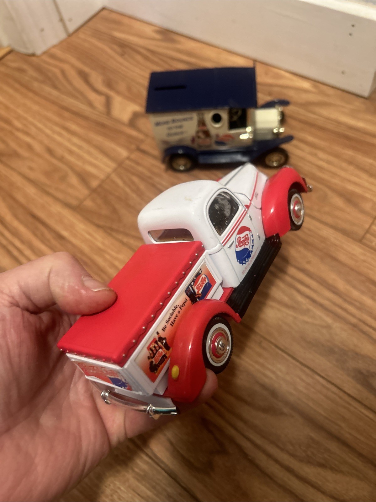 Golden Wheels Diecast 1940 Ford Pickup Delivery Truck & Pepsi Truck Bank