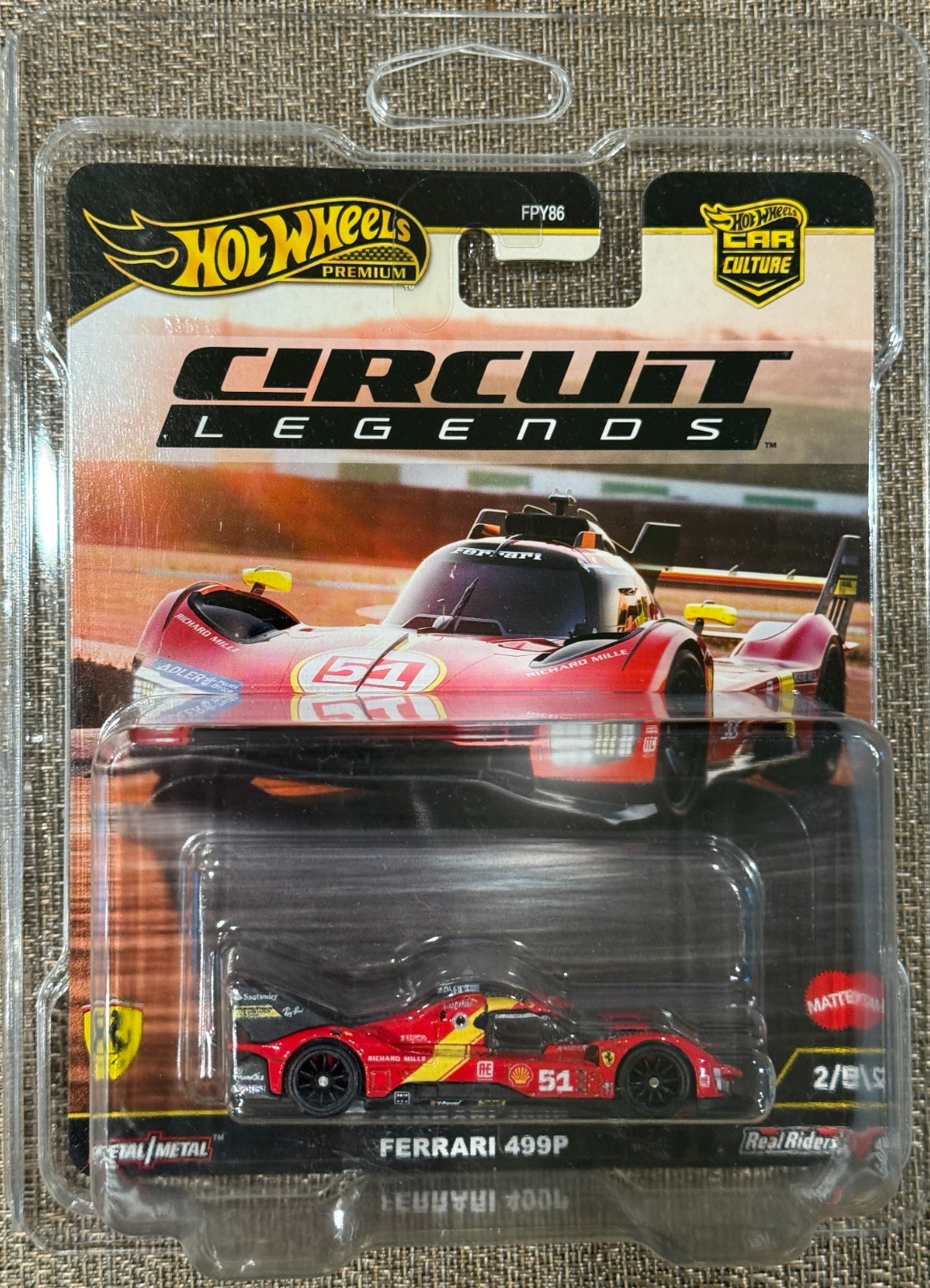 2025 Hot Wheels Car Culture Circuit Legends Ferrari 499P , Free shipping !