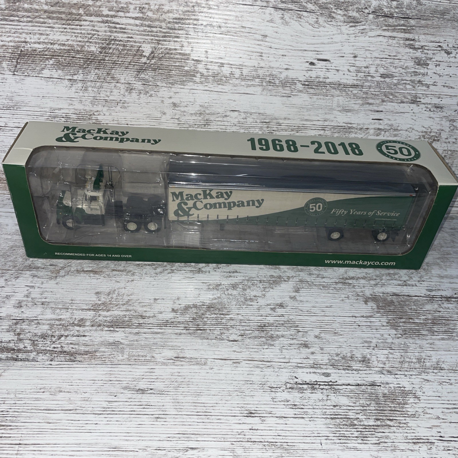 MACKAY & CO MACK R-MODEL W SIDE CURTAIN TRAILER DCP FIRST GEAR 1:64 NIB 69-0379