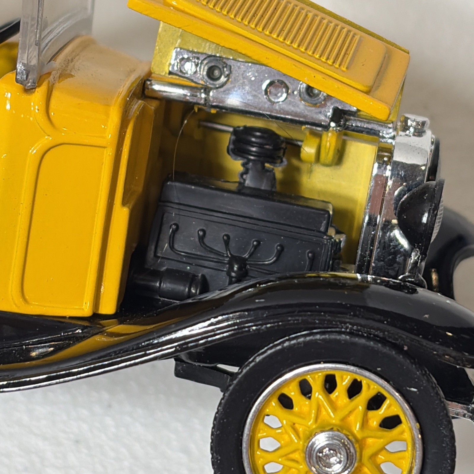1932 Chevy Open Cab Pickup Diecast Yellow Black Vintage Car Collectible