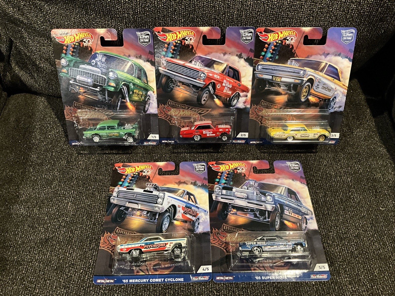 Hot Wheels Car Culture Drag Strip Demons Complete 5 Car Set