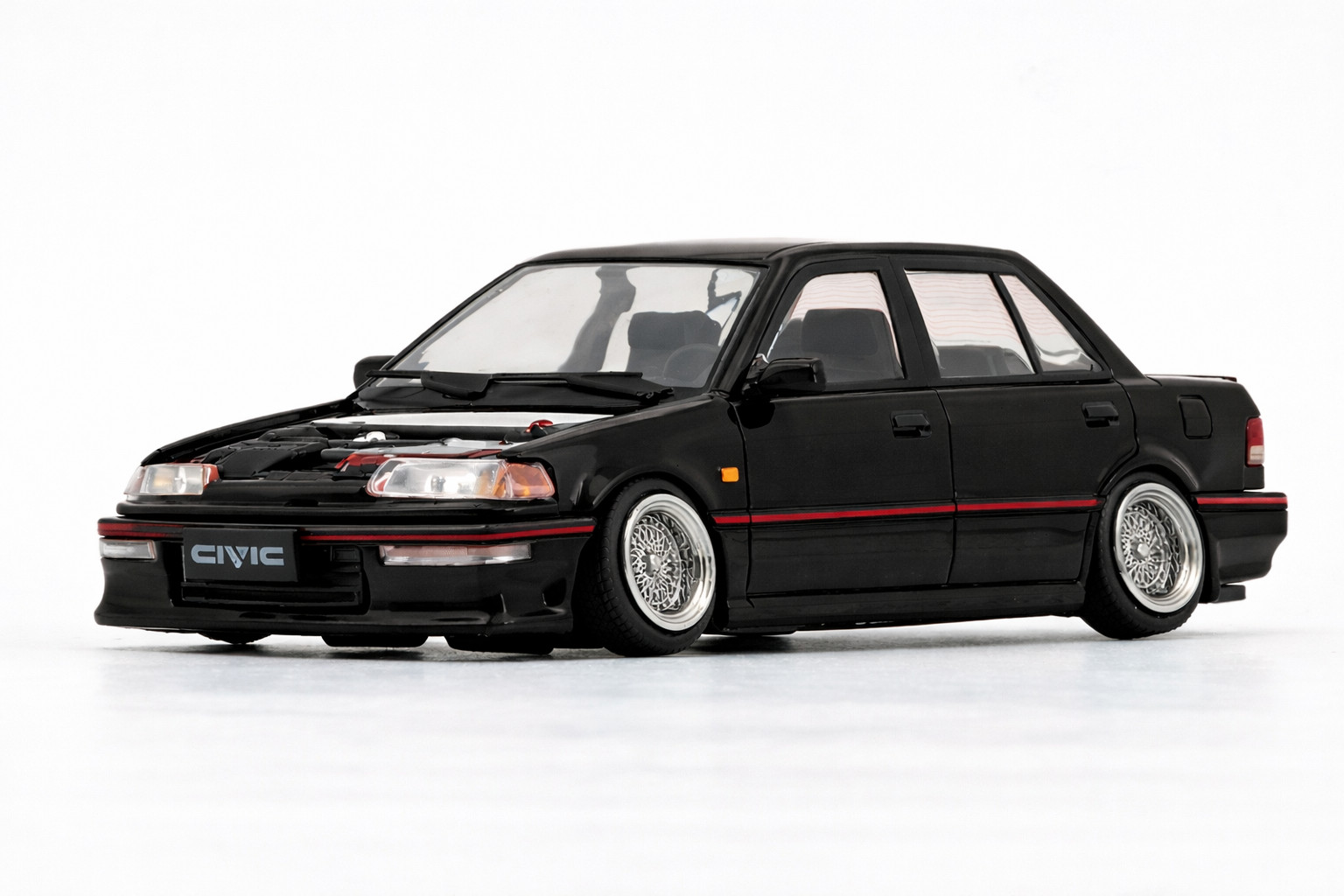 BM 1/64 Die Cast HONDA CIVIC EF2 (LHD) Model Cars (3-PACK) *BLACK-RED-WHITE*