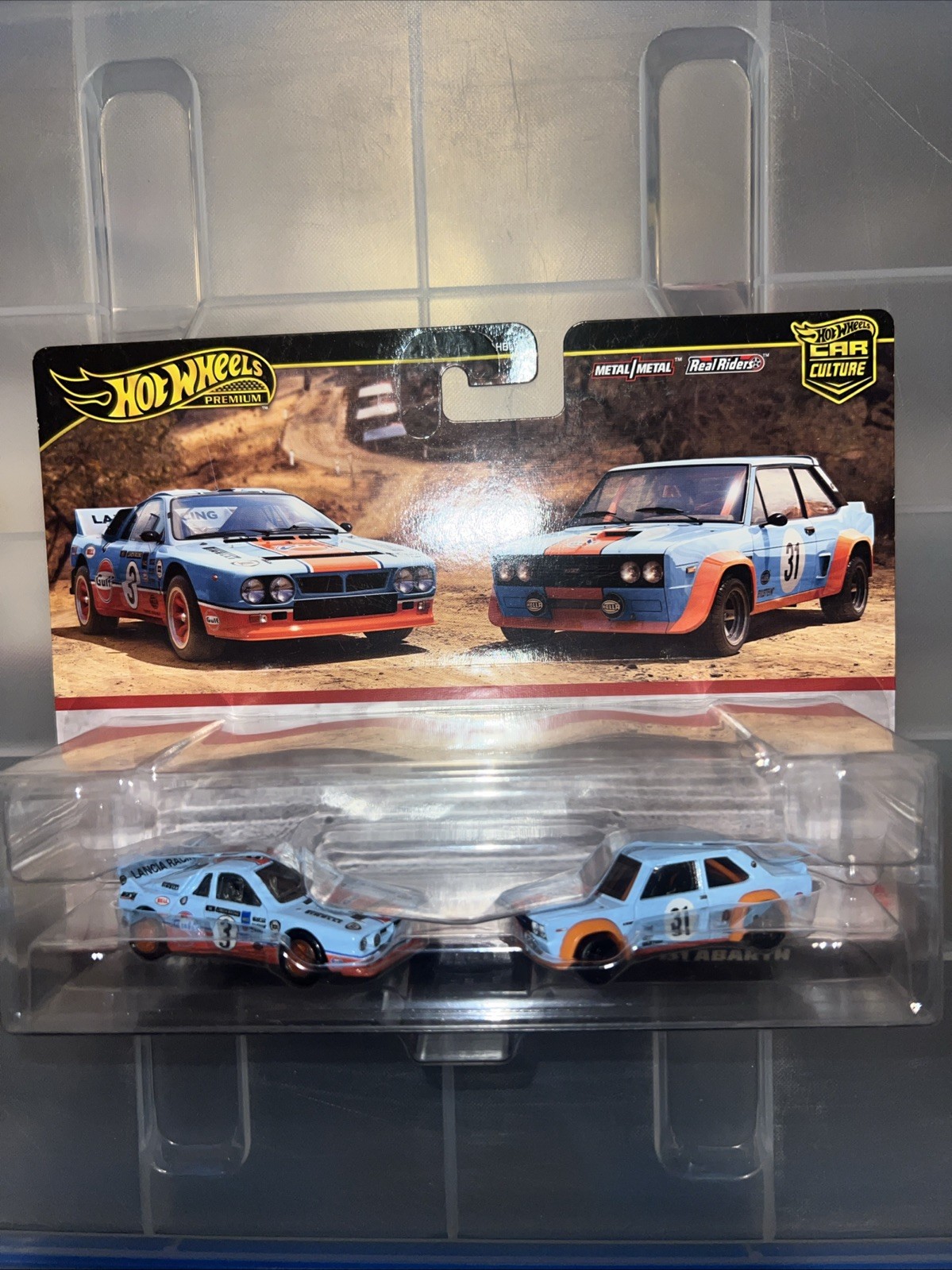 Hot Wheels Premium Car Culture 2 Pack Gulf Lancia Rally 037 & Fiat 131 Abarth!!!