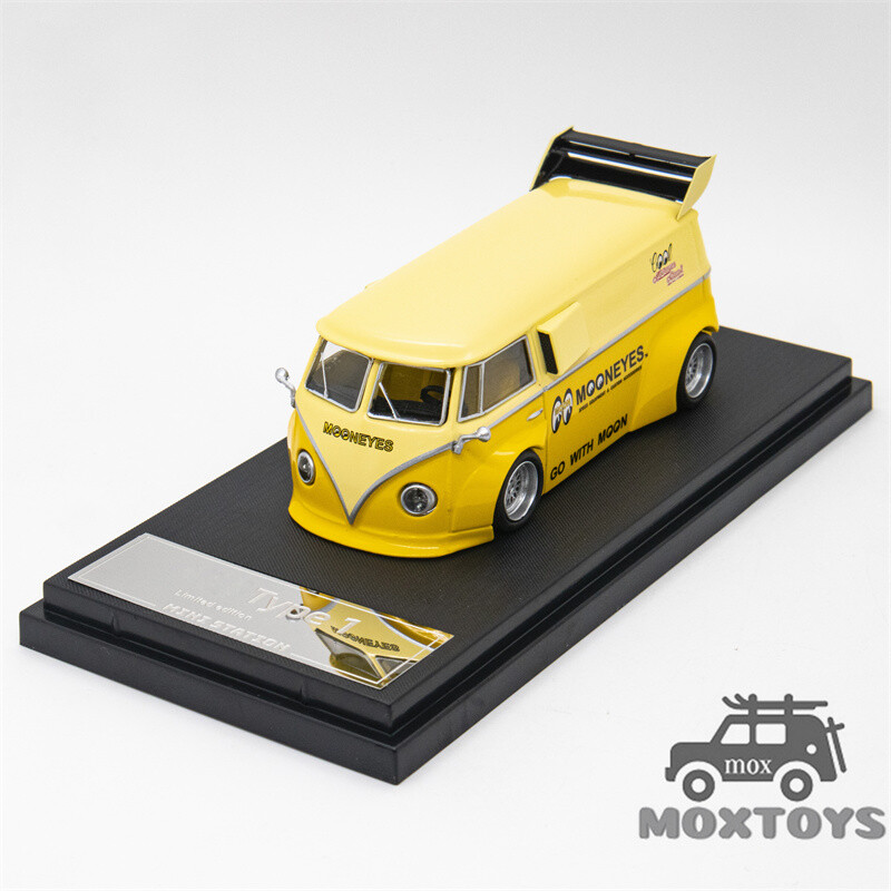 Mini Station 1:64 RWB-Targa Beetle T1 Van Trailer Set Mooneyes Model Car
