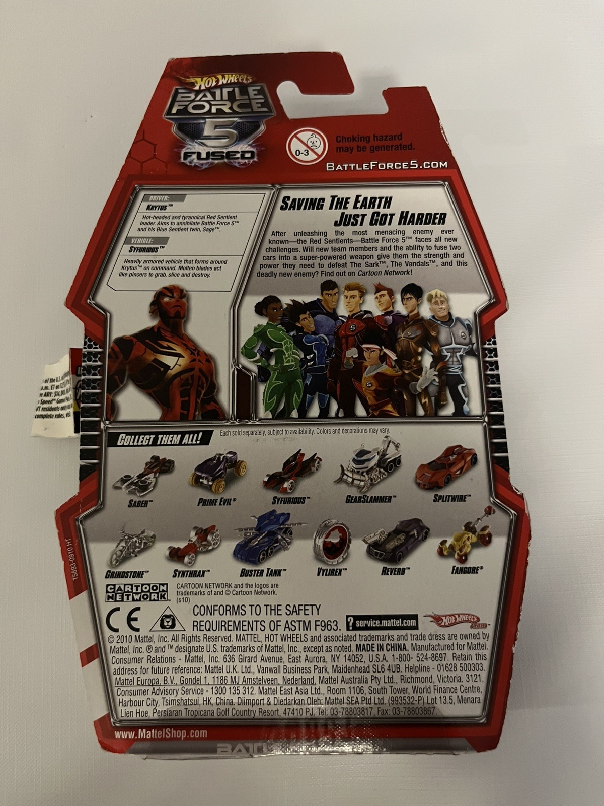 Hot Wheels Battle Force 5 Fused Syfurious Diecast Toy Car 2011 Rare Krytus