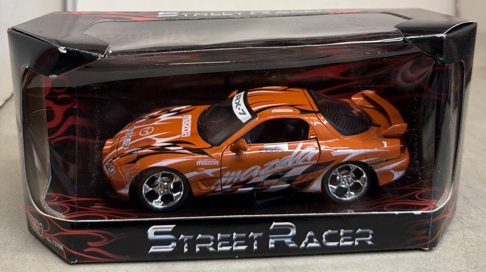 Motor Max Mazda RX-7(Tuner) 1/24 Scale Street Racer NIB Sealed RARE FLAME PKG