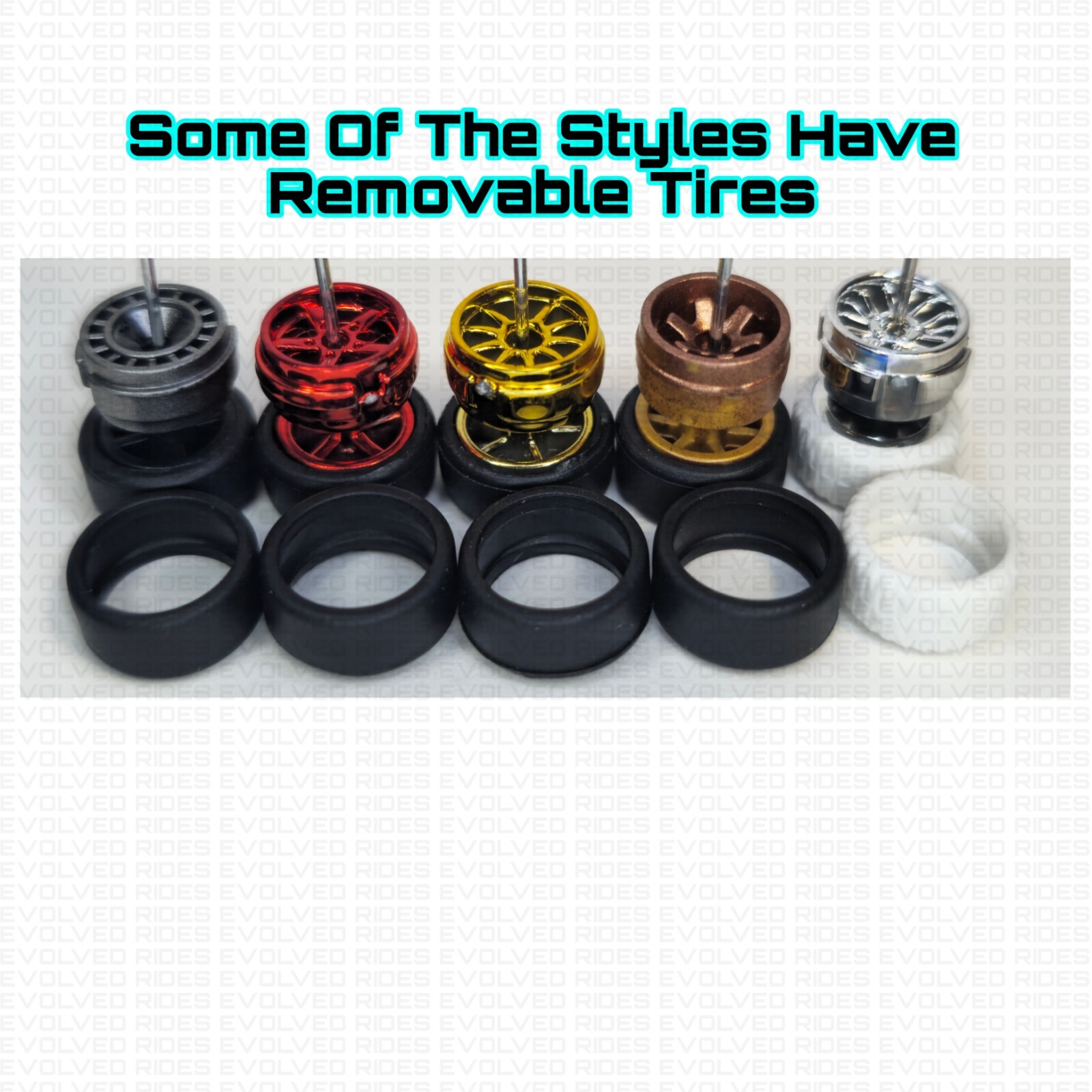 10 RANDOM Sets Real Rider Wheels Rubber Tires 1/64 Scale Hot Wheels Matchbox