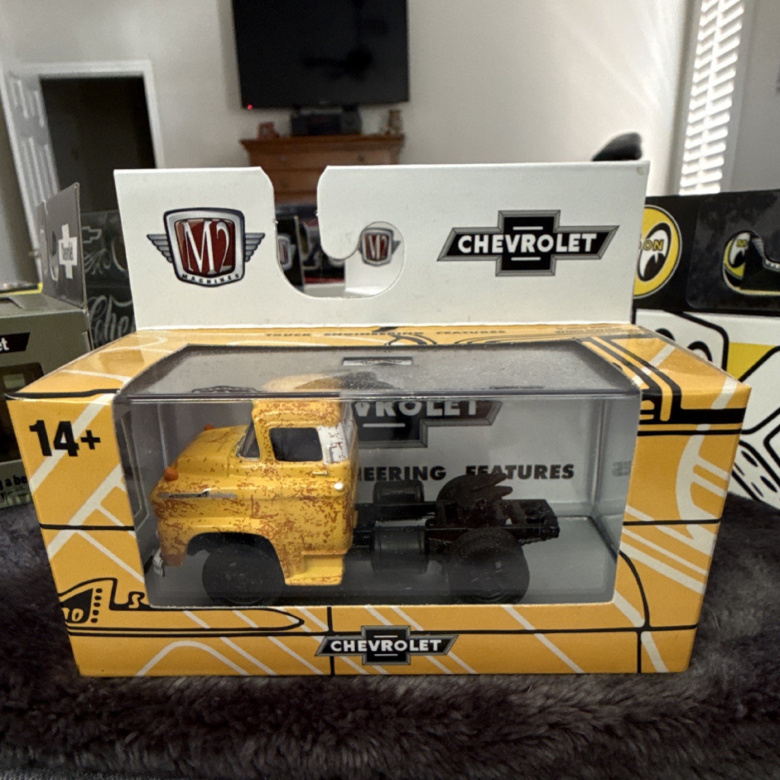 M2 Machines Chevrolet 1:64 Diecast Yellow Black Truck for Ages 14 Years & Up