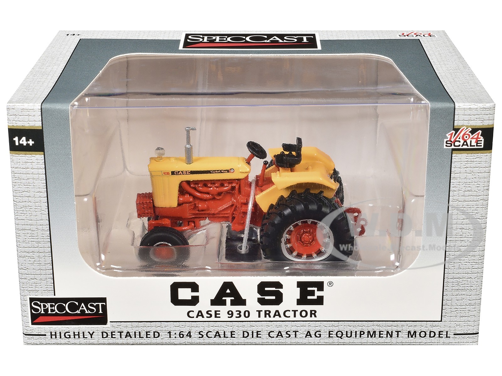 CASE 930 OPEN STATION TRACTOR YELLOW & ORANGE 1/64 DIECAST BY SPECCAST ZJD1956