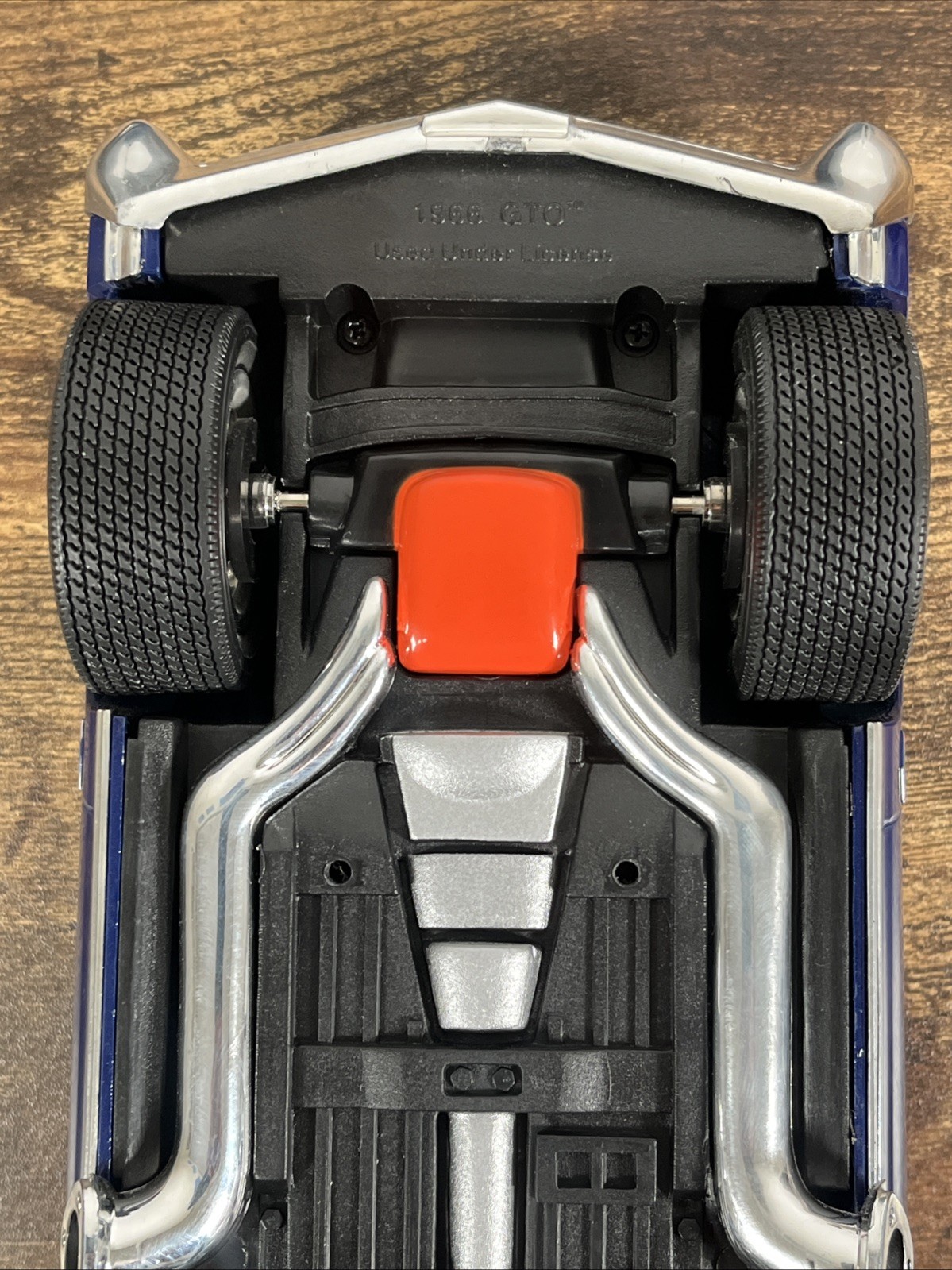 Rare Muscle Machines Dark Blue 1966 GTO Real 1:18 Scale With Stand