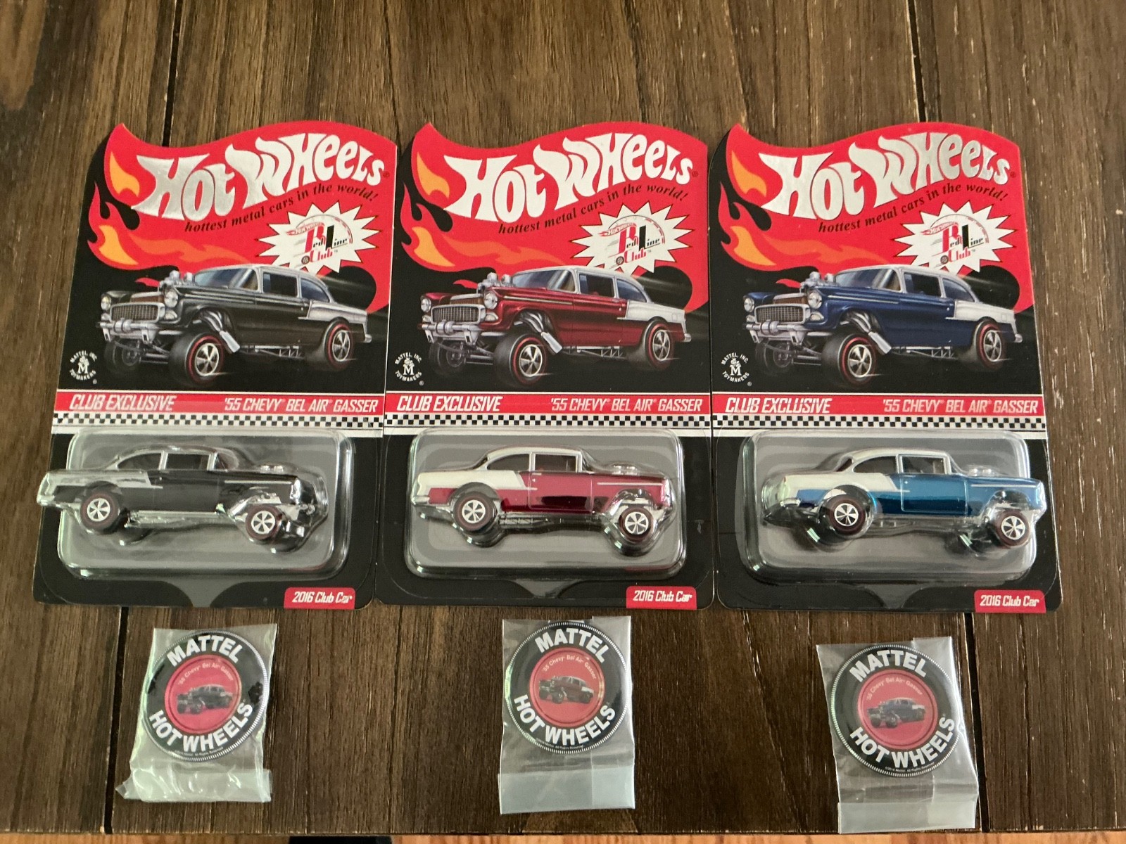 Hot Wheels 2016 RLC Club Exclusive ’55 Chevy Bel Air Gasser 3-Car Set