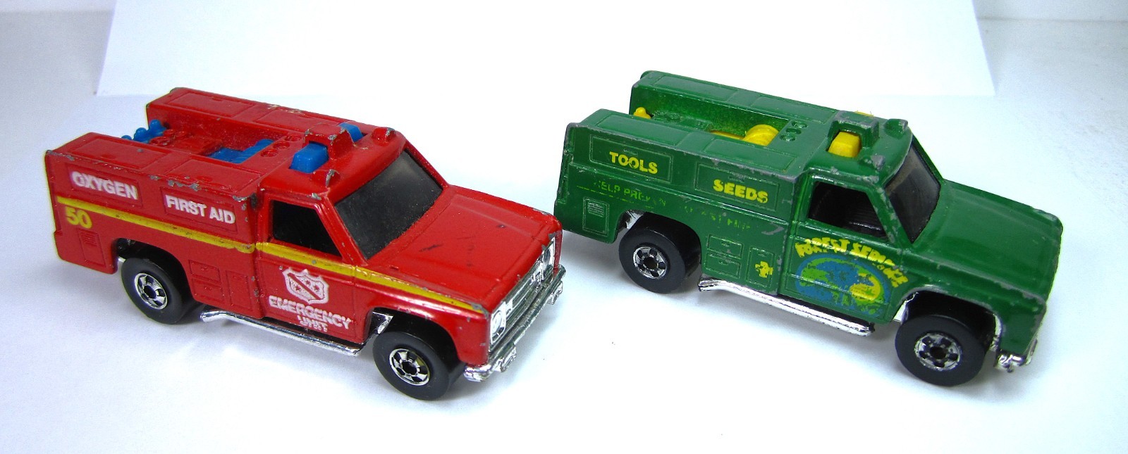 Hot Wheels Rescue Ranger Emergency Squad Ranger Rig Vintage 1:64 Lot of 2