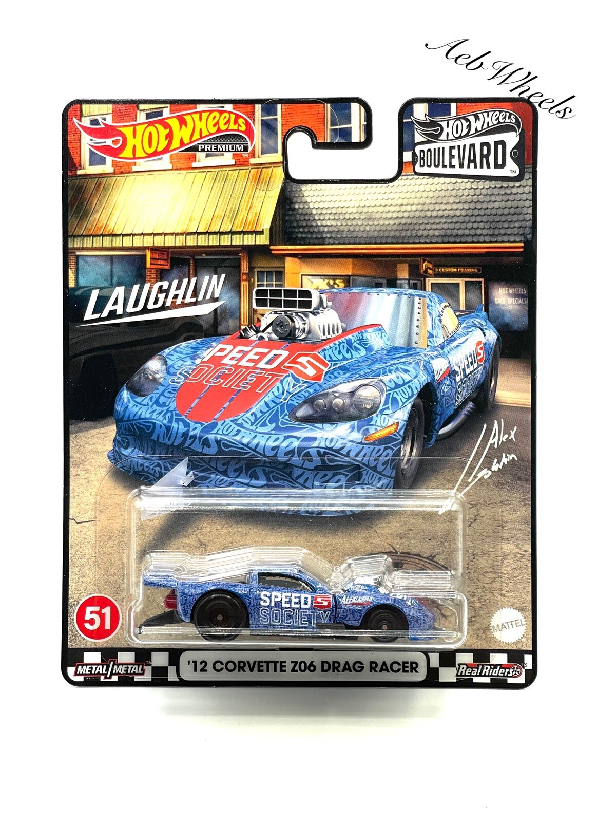2022 Hot Wheels Premium Boulevard Laughlin ’12 Corvette Z06 Drag Racer #51