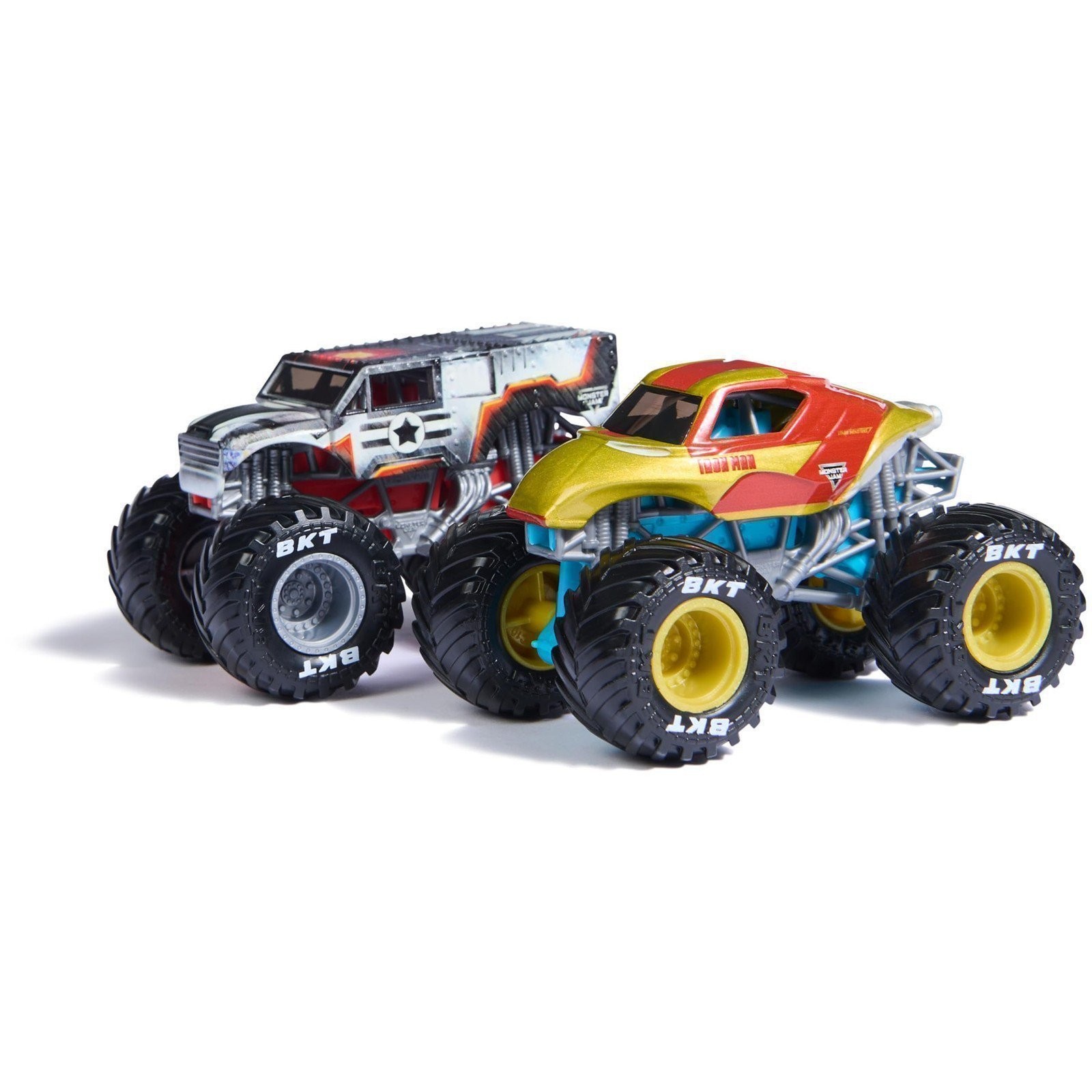 Monster Jam Marvel Iron Man Vs. War Machine Die-Cast Monster Trucks 1:64 Scale