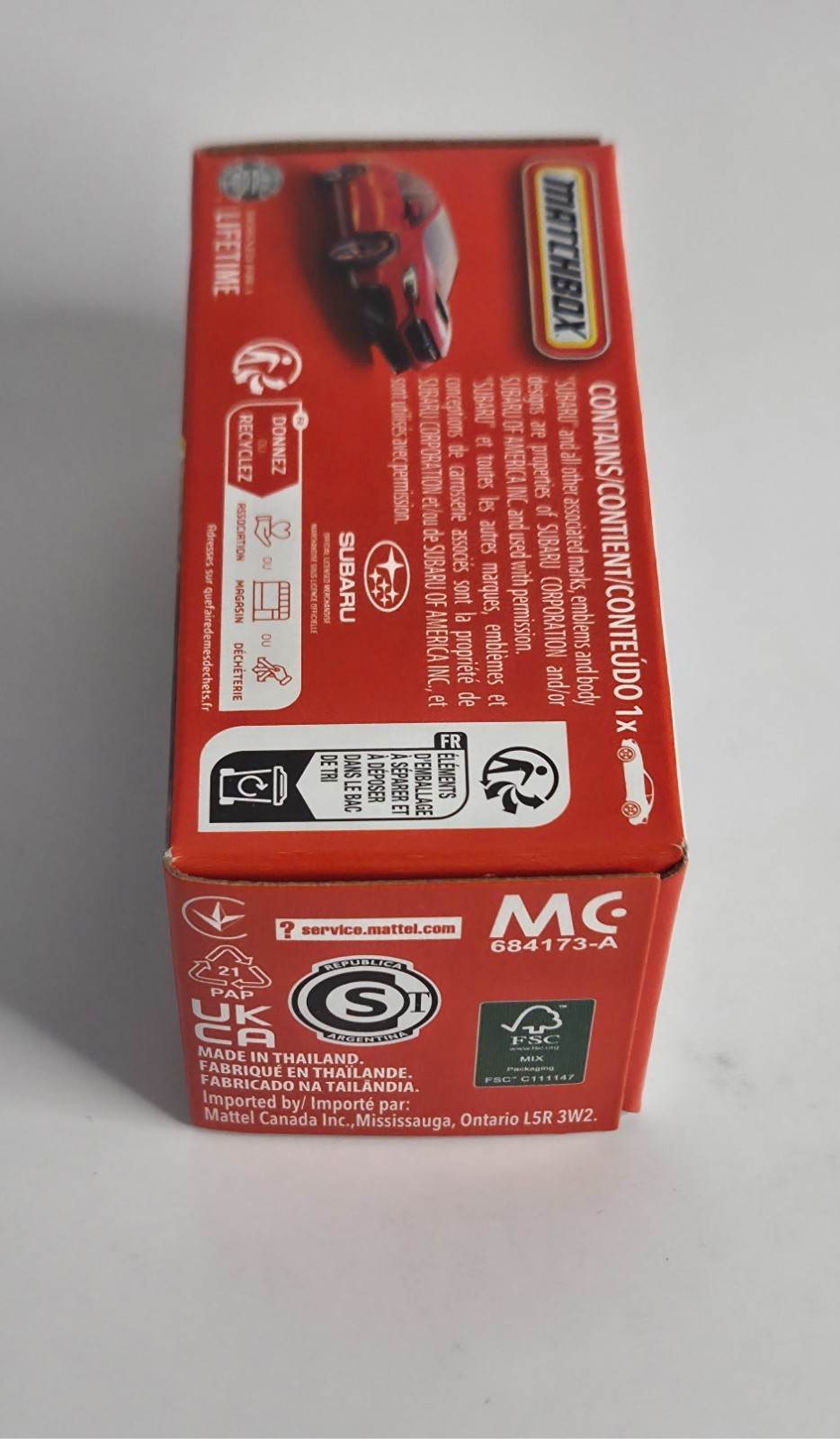 2024 Subaru WRX S4 STI 78/125 Matchbox 2026 POWER GRABS JHR16 MBX Metro red
