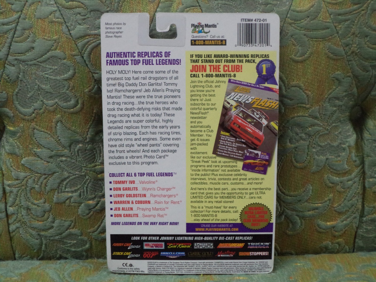 1998 JOHNNY LIGHTNING TOP FUEL LEGENDS PRAYING MANTIS-JEB ALLEN NEW IN PACKAGE
