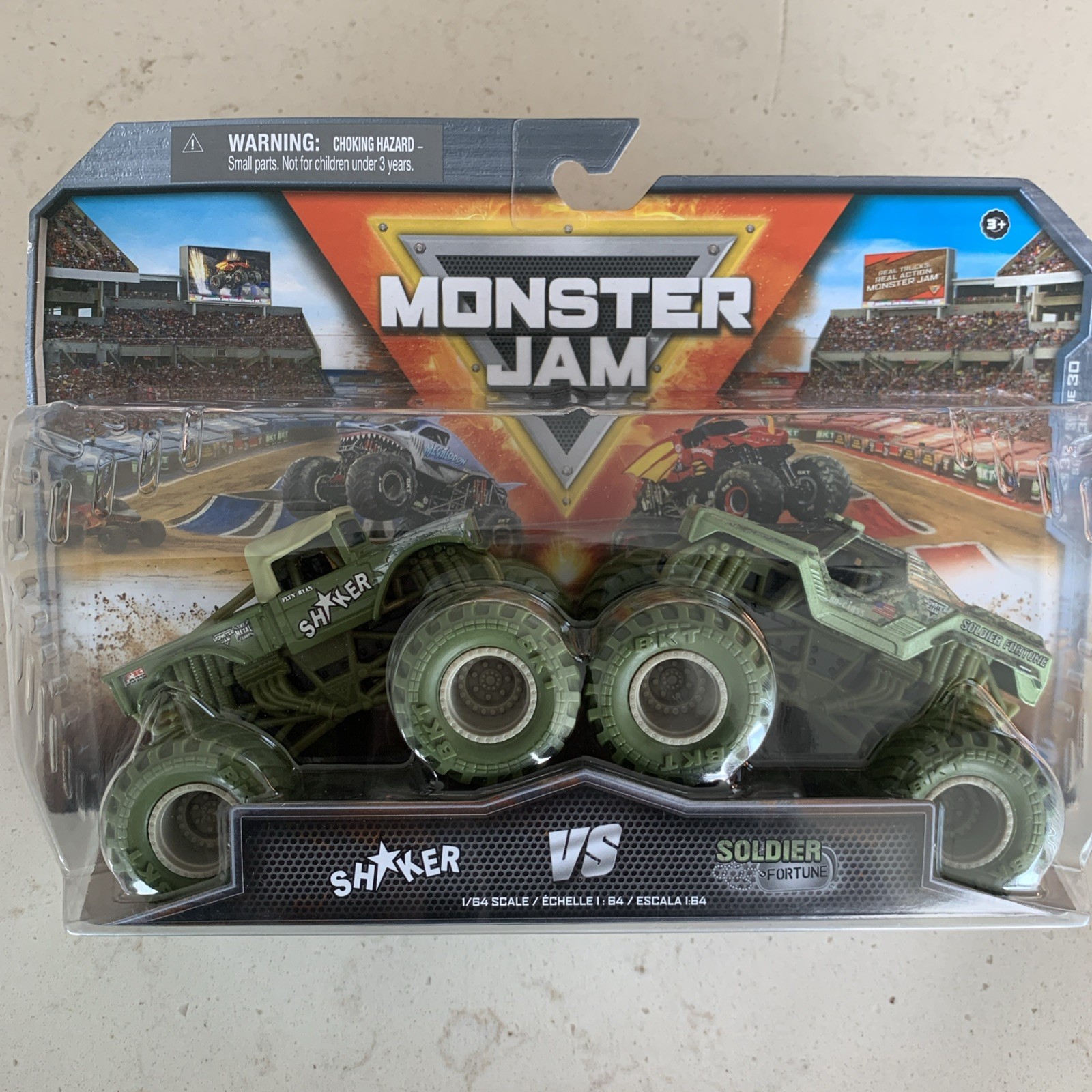Monster Jam Shaker vs Soldier Fortune Series 30 2 Pack 1:64 Scale New for 2024