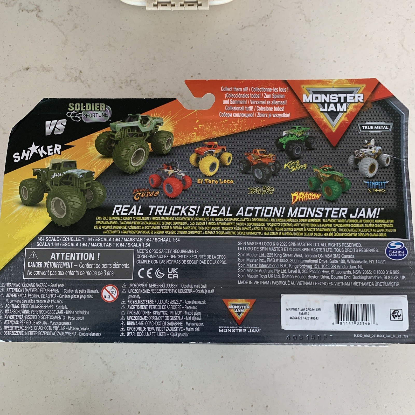 Monster Jam Shaker vs Soldier Fortune Series 30 2 Pack 1:64 Scale New for 2024