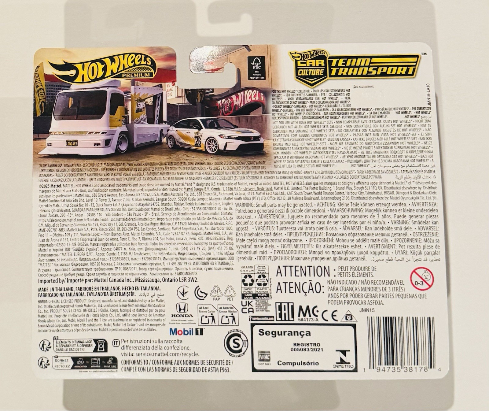 2026 Hot Wheels Team Transport HW Legends Tour – ‘24 Honda Civic Type R – NEW