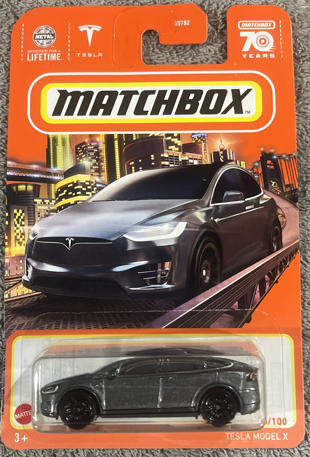 Matchbox 70 Years Tesla Model X, Gray