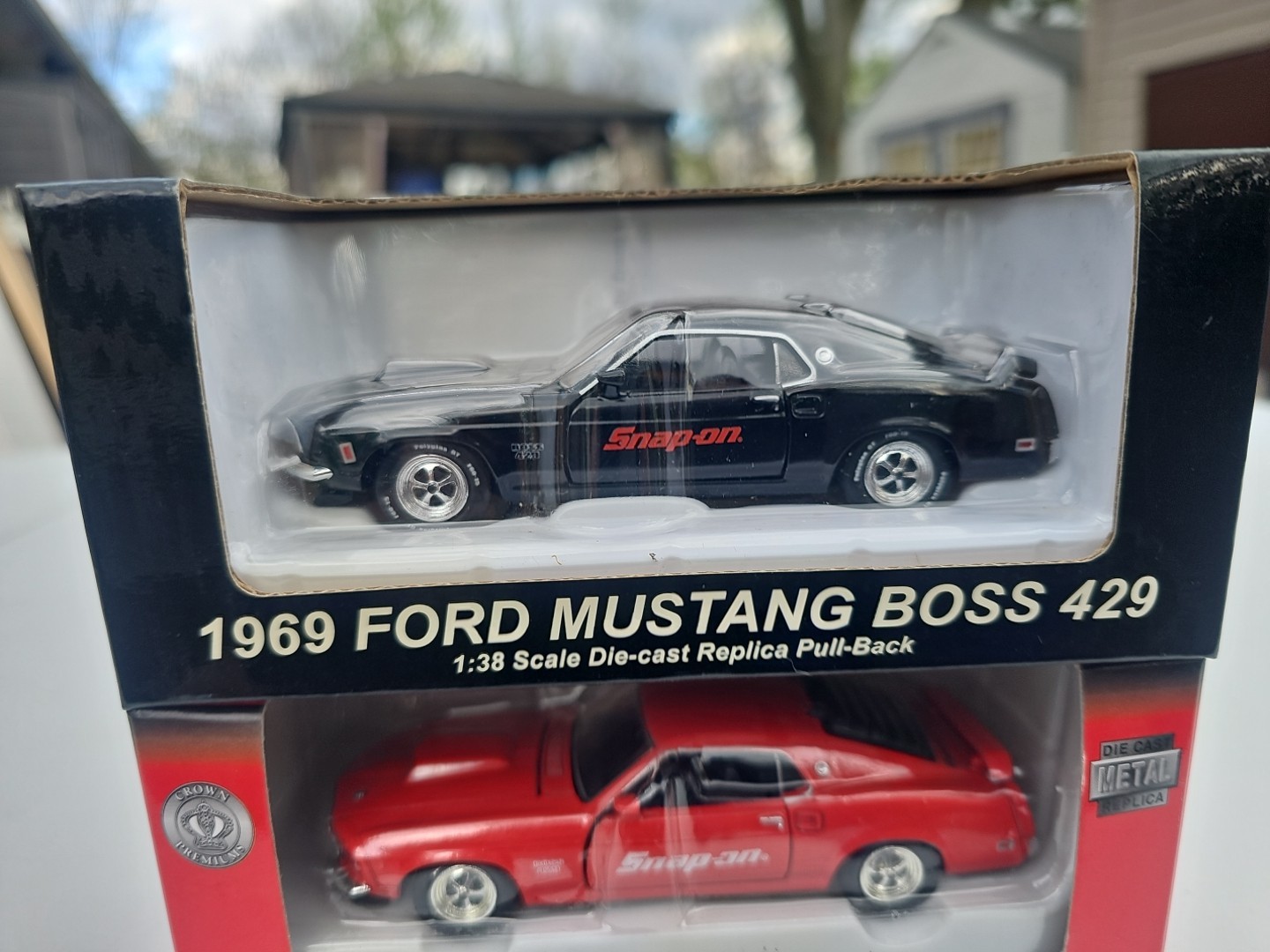 Vintage LOT OF 2 Snap On 1969 Ford Mustang Boss 429 1:38 Scale Pull Back Action