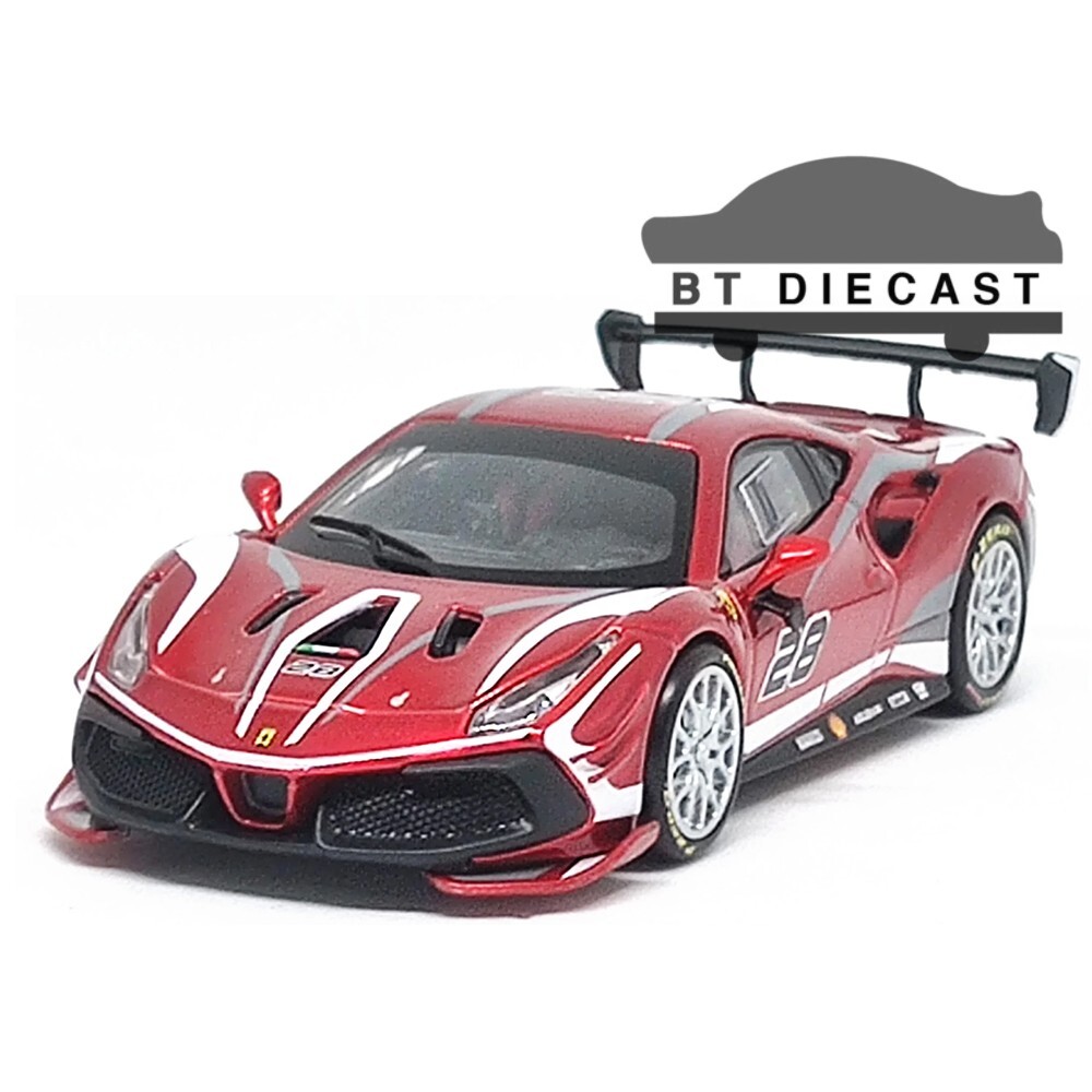 BBURAGO 2020 FERRARI RACING 488 CHALLENGE EVO 1/43 DIECAST MODEL CAR RED 36309