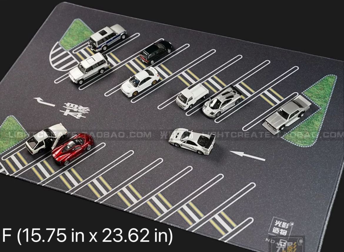 1:64 Parking Lot Mouse Pad Mat Model Car Vehicle Scene Display Large Garage Toys