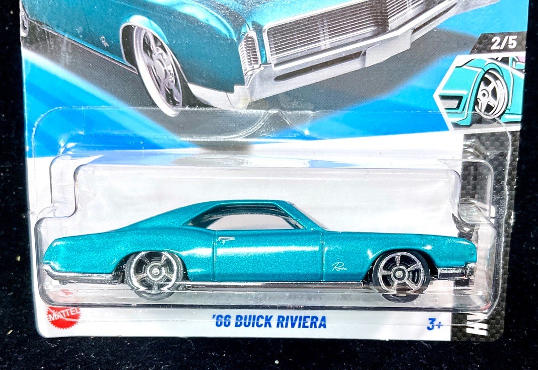 ’66 BUICK RIVIERA SERIES GLOSS BLACK, & TEAL 2025 Hot Wheels #50 2pcs