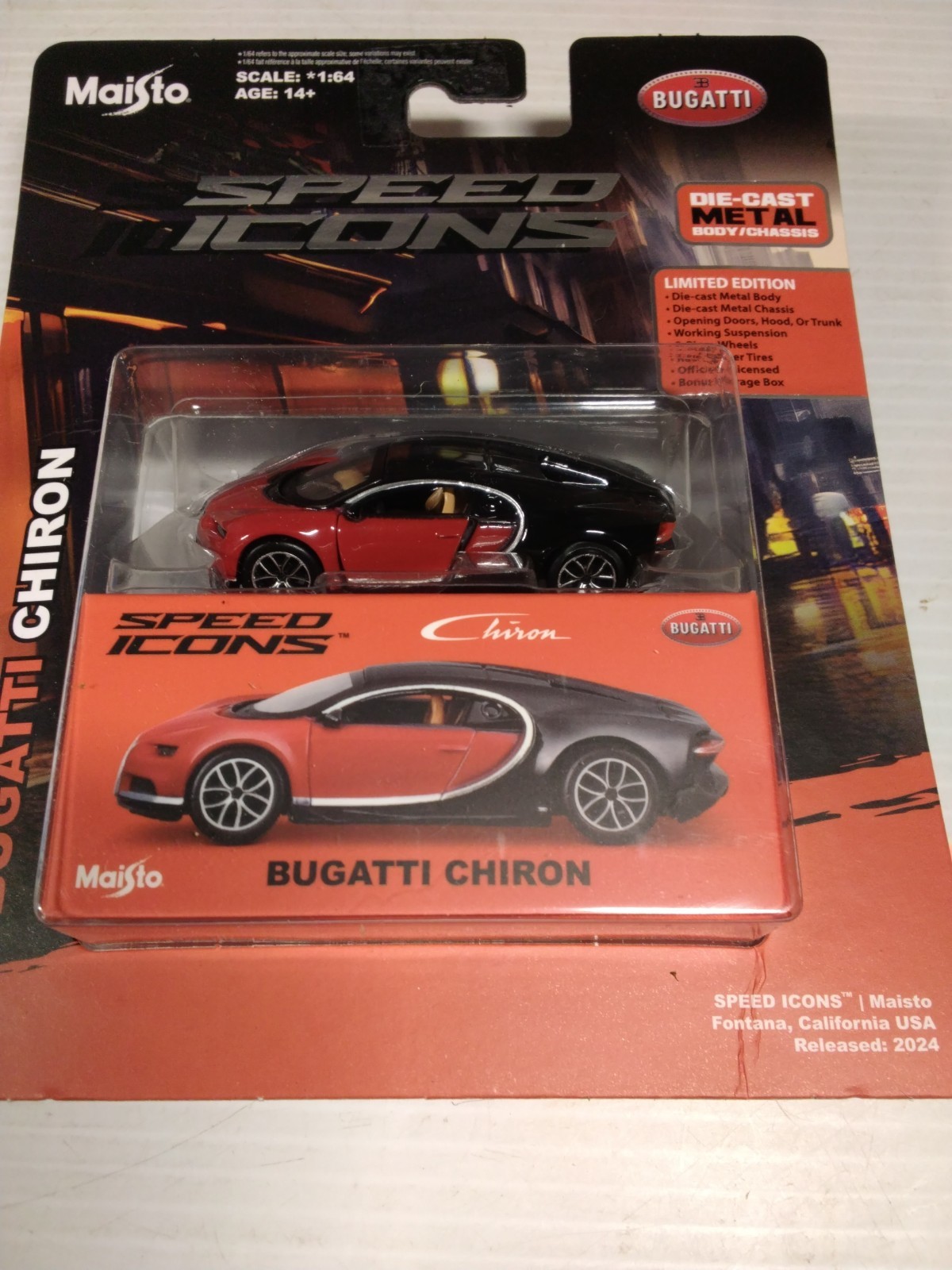 Maisto Bugatti Chiron Red Die Cast Car Model 1:64 Scale