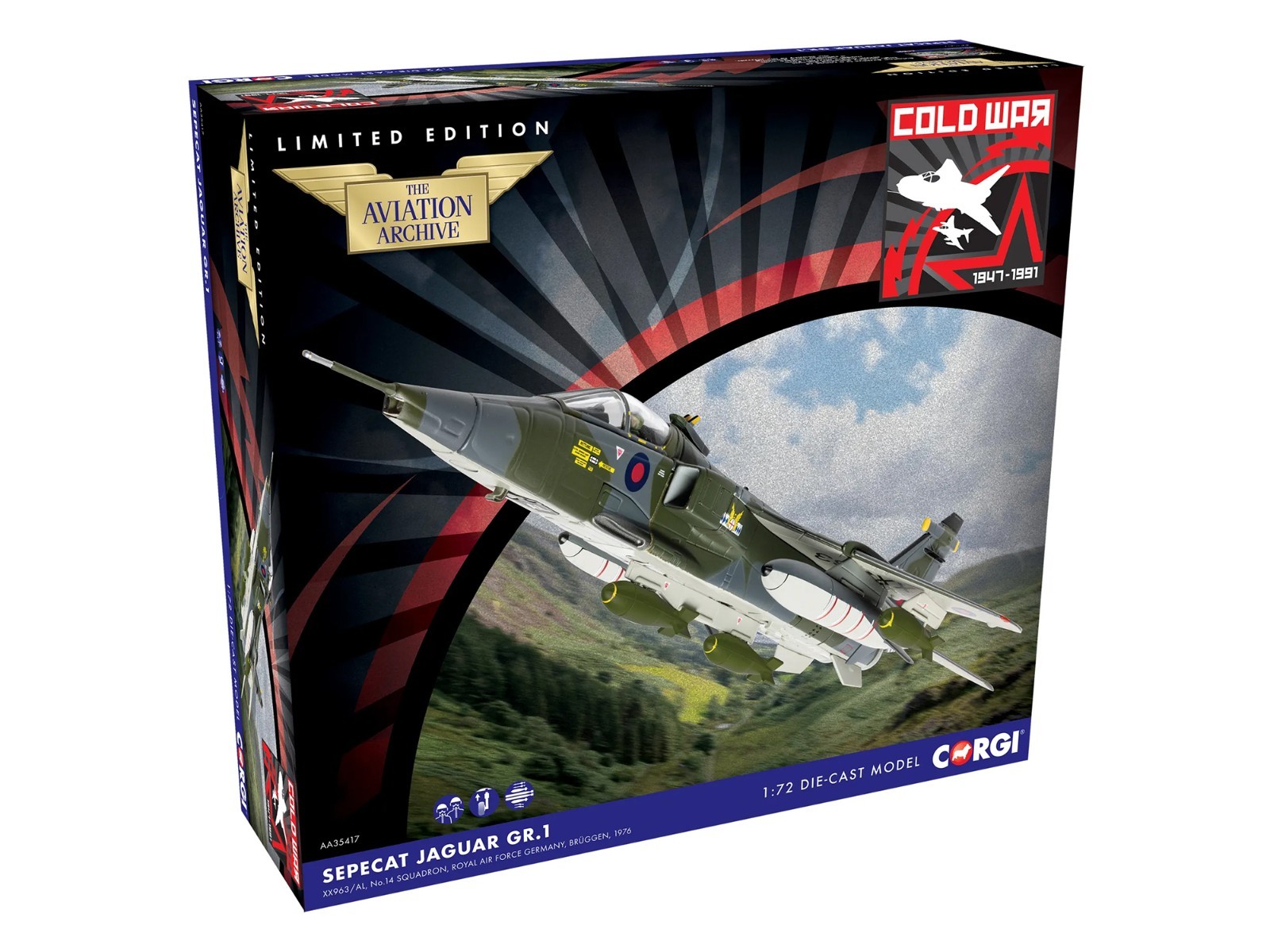 SEPECAT JAGUAR GR.1 AIRCRAFT “RAF GERMANY” (1976) 1/72 DIECAST BY CORGI AA35417
