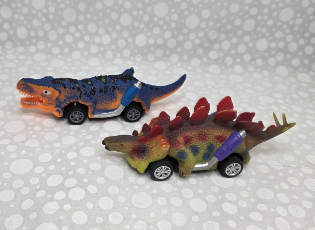 Dinobros Dinosaur Pull Back Toy Cars Set 4 Age 3 and Up
