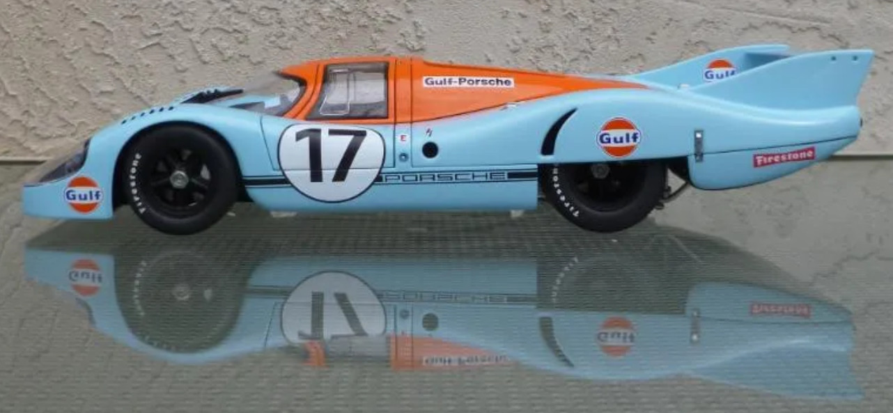 Porsche Race Car1:18Le Mans Racing Custom Built24Metal Body12Model Carousel BLUE