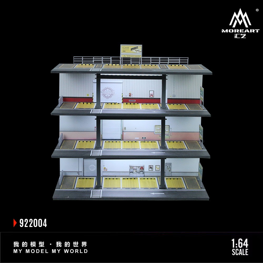 1/64 Diorama Car Garage Model City Street Parking Lot Scene Display Case Toy US