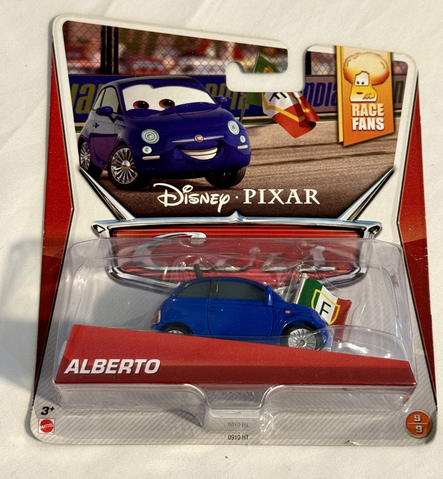 Mattel Disney Pixar Cars ALBERTO Race Fan Sealed On Card
