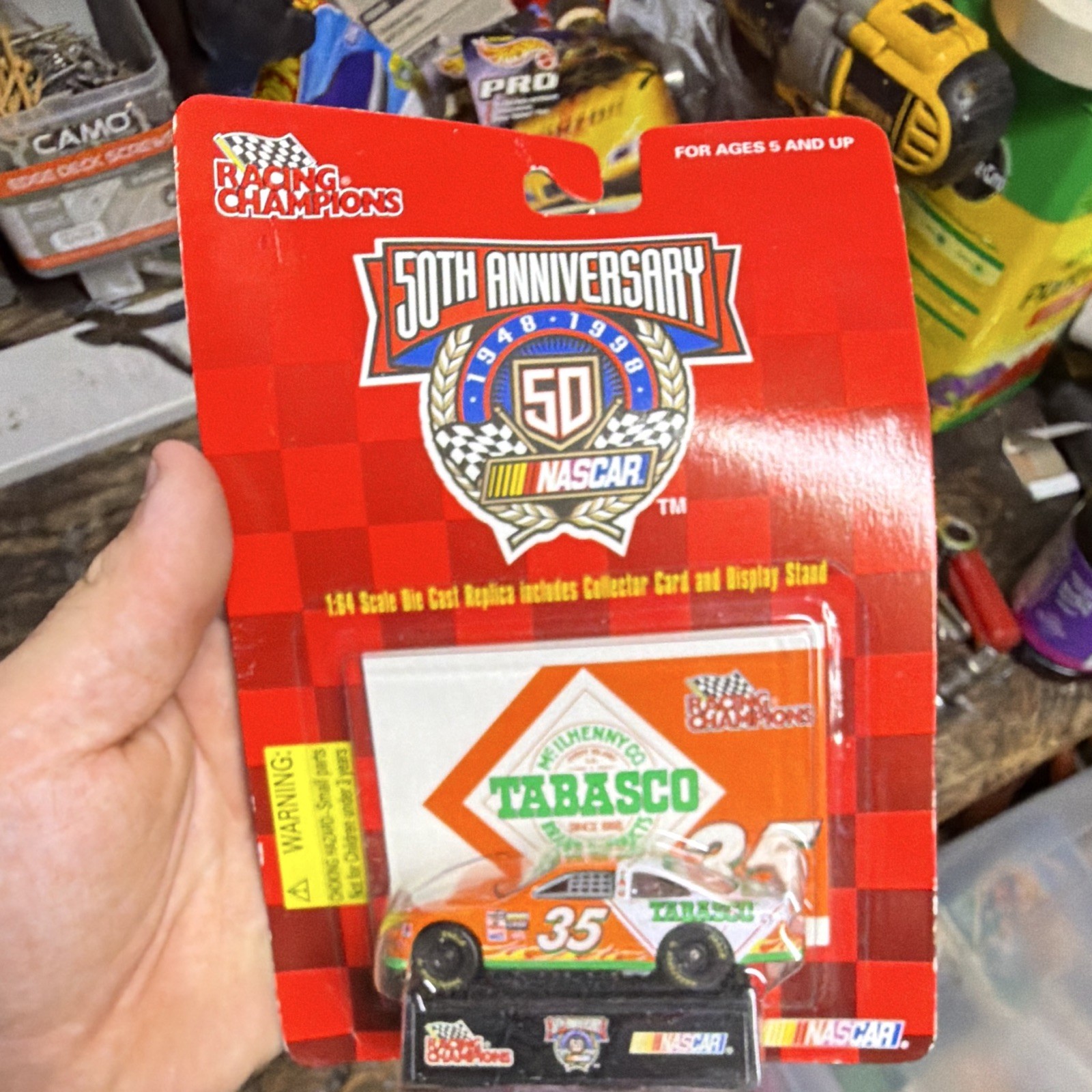 Racing Champions NASCAR 50th Anniversary 1998 1:64 Diecast Lot of 3 w/ Stand