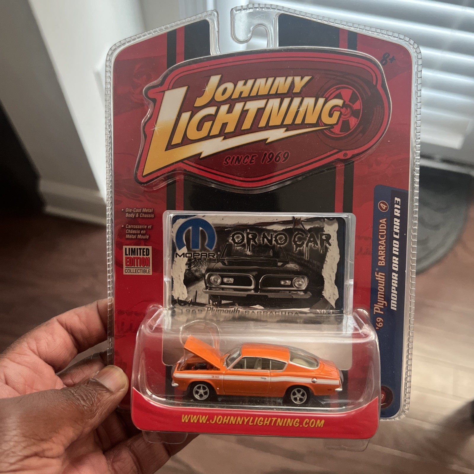 Johnny Lightning 1969 Plymouth Barracuda 340 Mopar or No Car Diecast 1:64 Orange