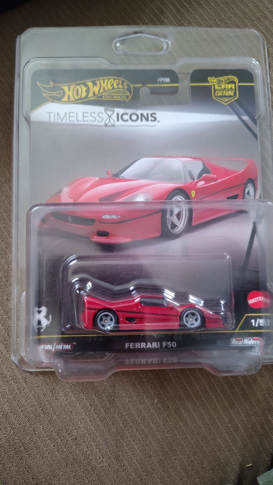 Hot Wheels Premium Car Culture Timeless Icons Ferrari F50 Real Riders