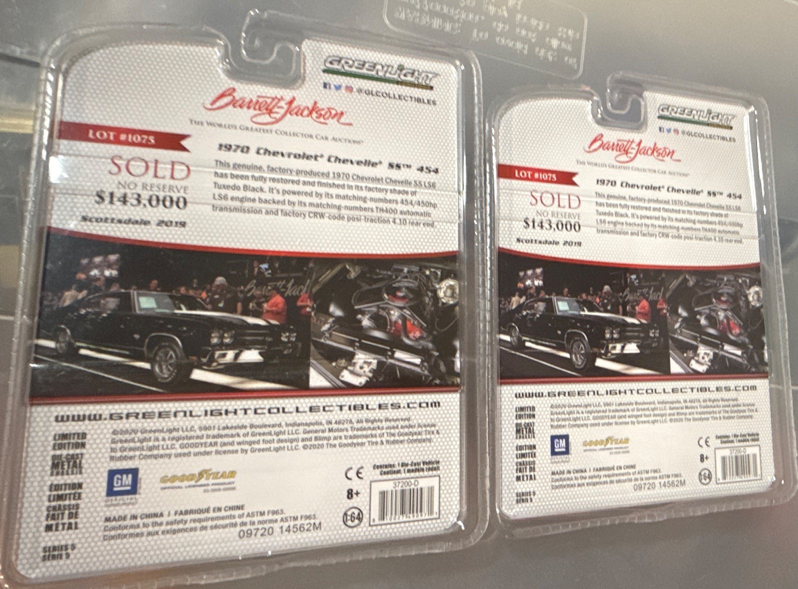 Greenlight Barrett-Jackson 1970 Chevrolet Chevelle SS 454 Black 1:64 Diecast