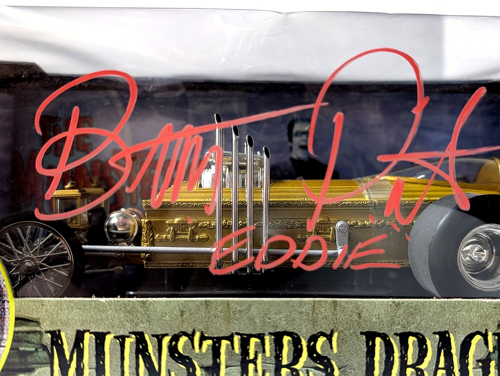 Munsters Dragula Coffin Body Dragster & Photo Signed by Butch Patrick “Eddie”