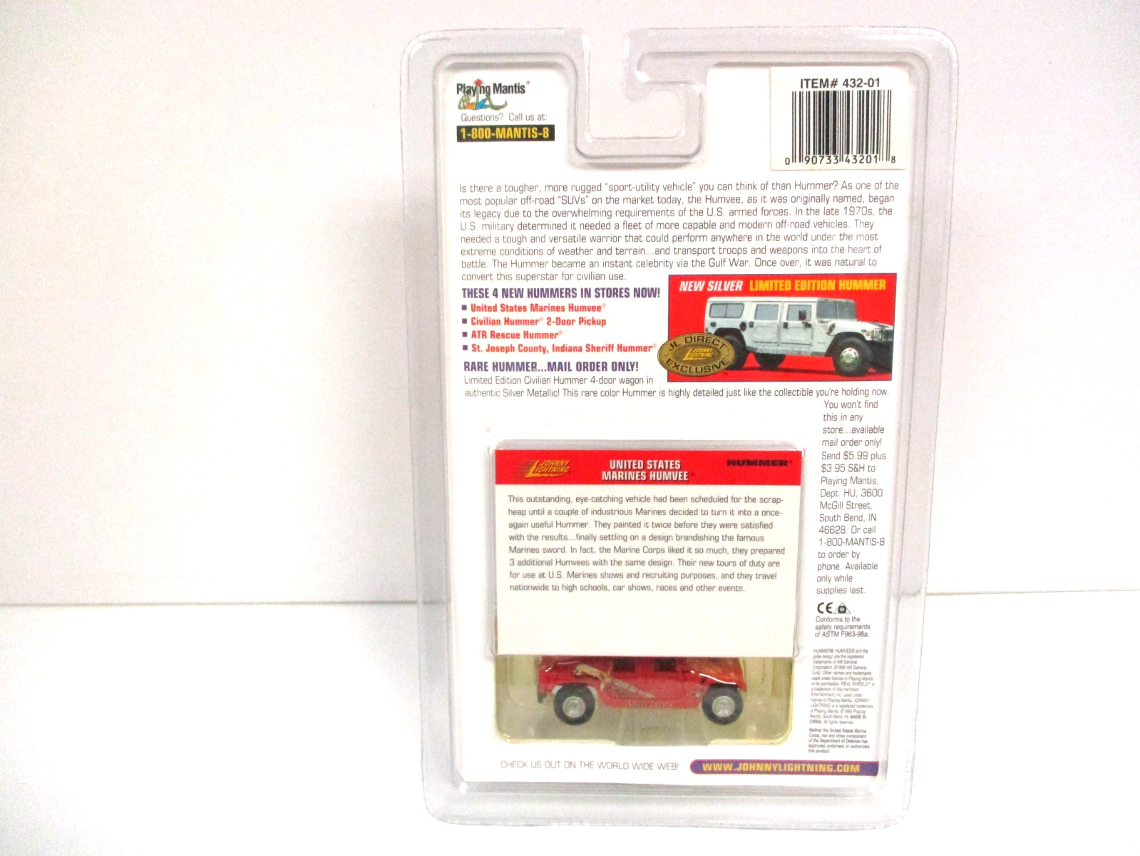 JOHNNY LIGHTNING – UNITED STATES MARINES HUMMER / HUMVEE 4X4 – 1/64