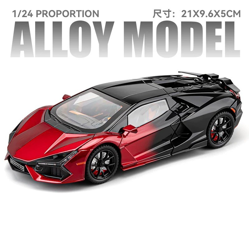 1:24 Lamborghini Revuelto Alloy Diecast-Cool Sound Light Pull-Back Car Toy Gift
