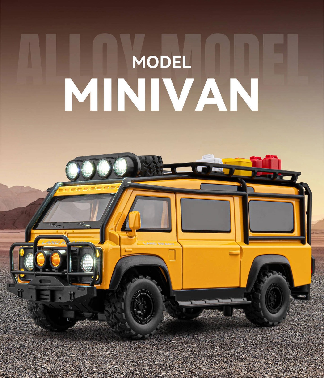 1:24 Defender Van Modified Diecast Alloy Model Sound Light Collection Vehicle