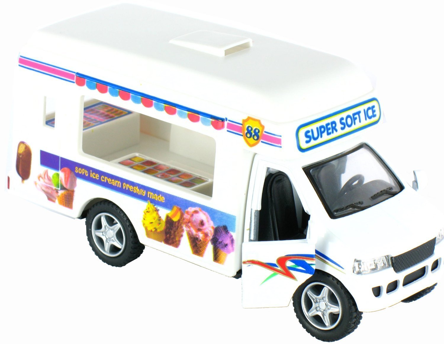 Kinsmart Softy Ice Cream Truck diecast model with pull back action 5″ fun toy