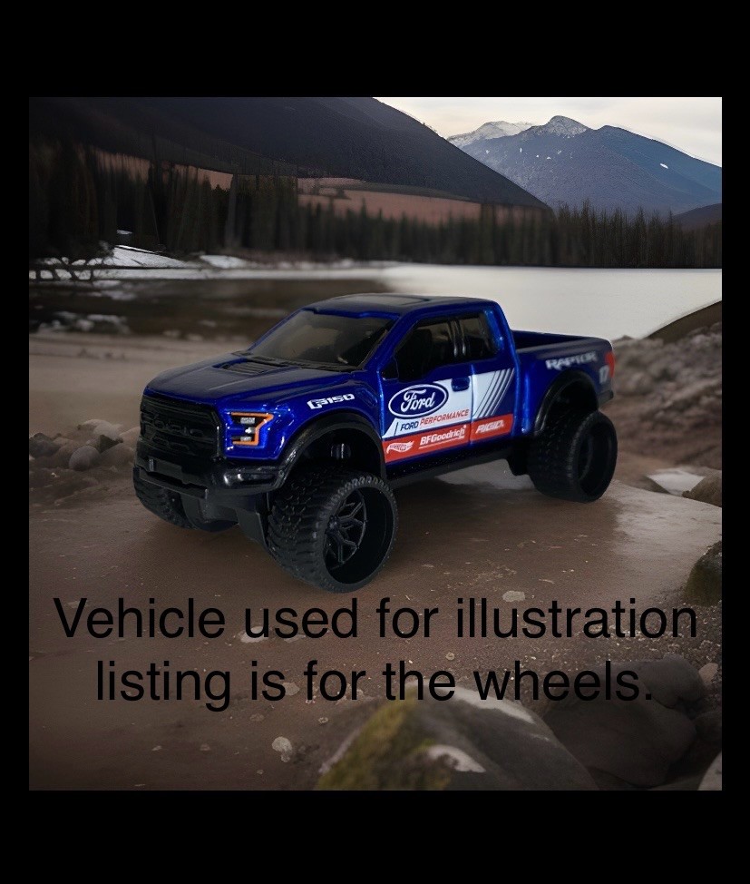 1/64 wheels for lifted 4×4 off-road Diecast trucks 14mm x 8mm wide with axle