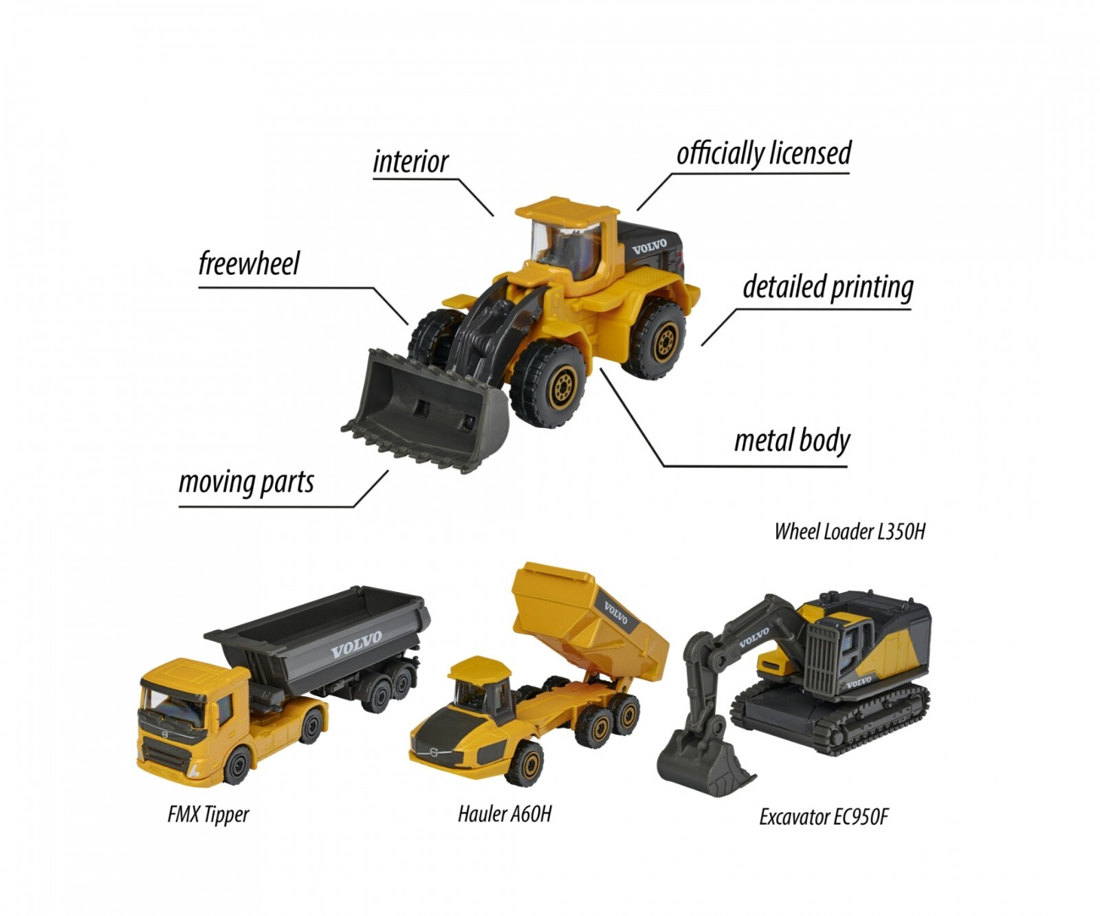 Majorette Volvo 4-Vehicle Construction Set · Brand New · Free UK P&P