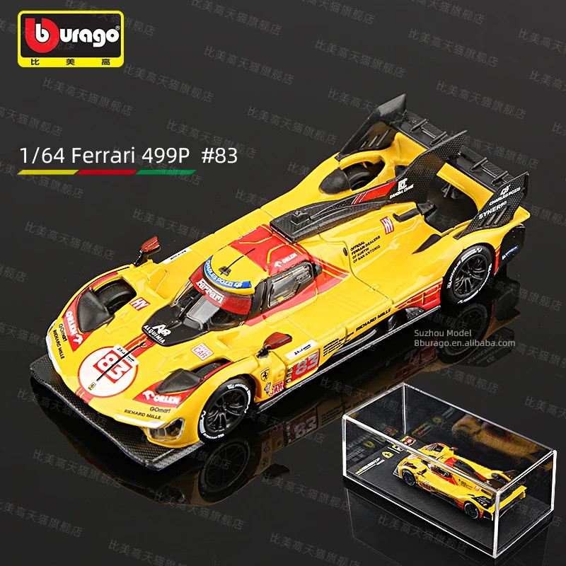 Bburago 1:64 Ferrari 499P 83# 51# Alloy Car Model Racing Diecast Vehicles Toy